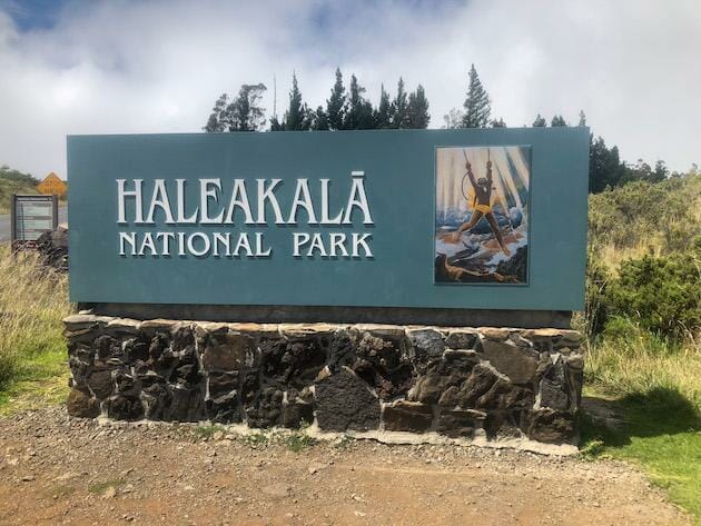 Haleakala National Park Entrance Sign. 