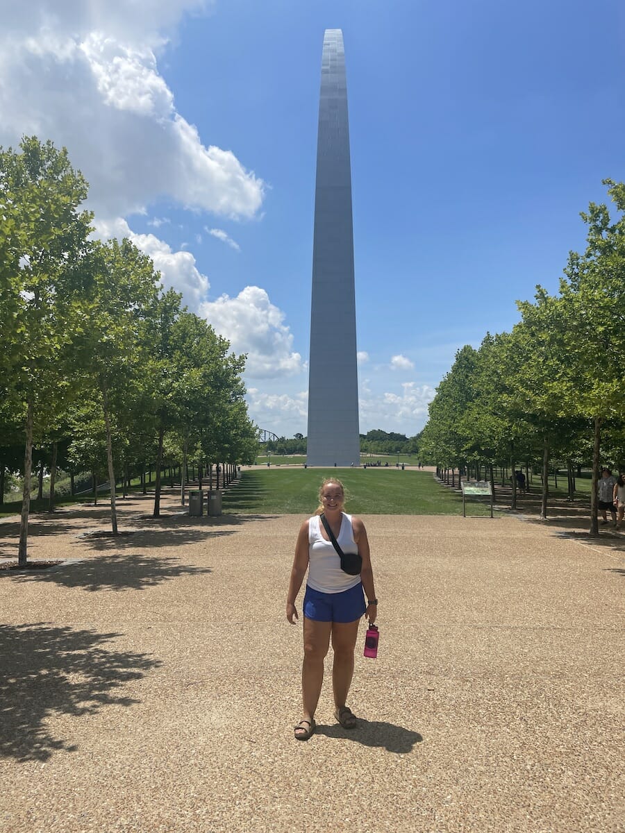 Lily in Front of Gateway Arch