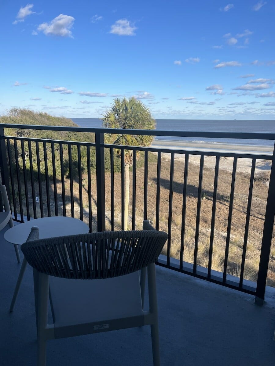 Beach view from Courtyard Jekyll Island Balcony