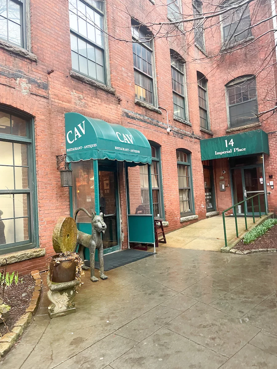 CAV Restaurant entrance in courtyard