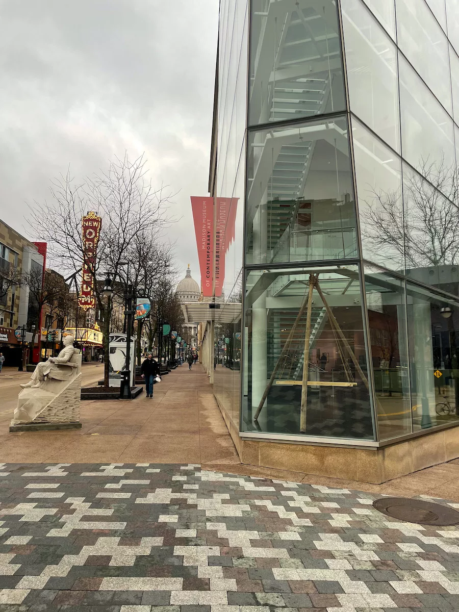 Buildings on state street in Downtown Madison. 