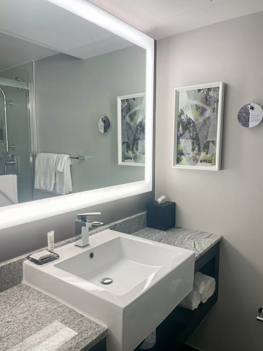 Bathroom Sink in Hotel Room at Washington Marriott Georgetown