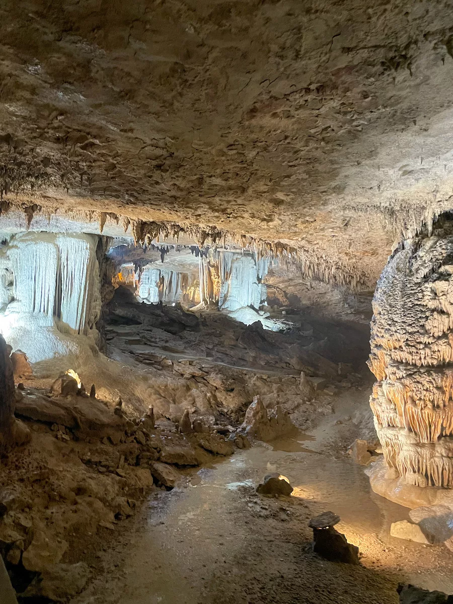 View of area of cave and formations in Springfield, MO