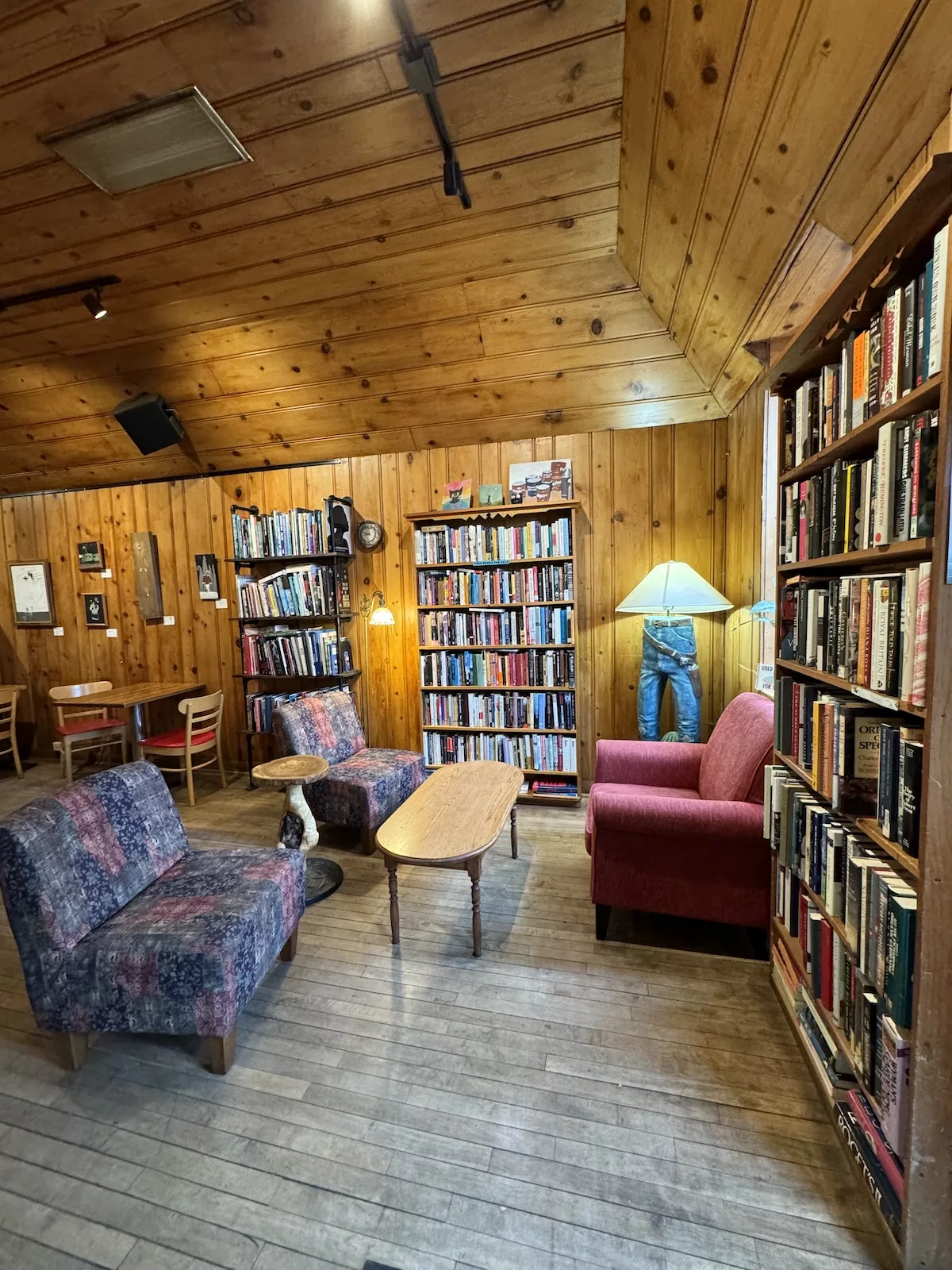 Book nook with comfy chairs at Black Cat Coffee House 