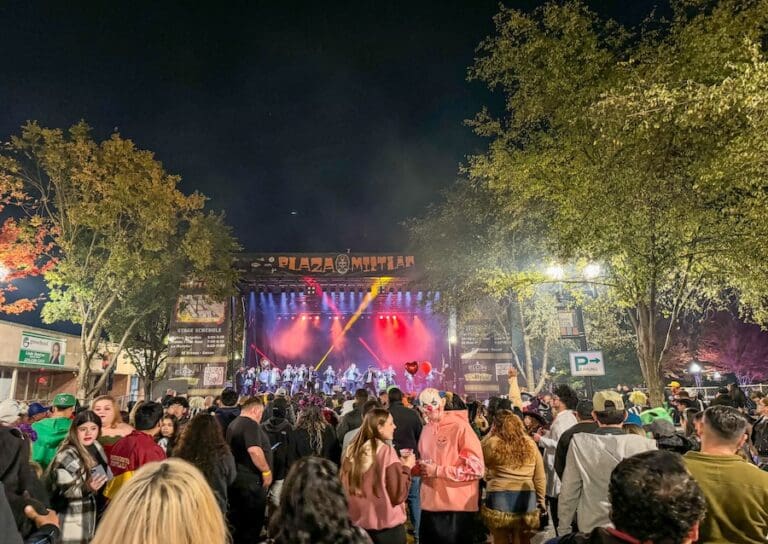 Image of the entertainment stage at the Nightmare on Chicago Street Event, Elgin, IL