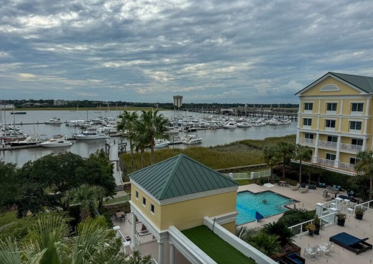 Image of the Ashley River and Marina, and Pool of the Courtyard Charleston Waterfront